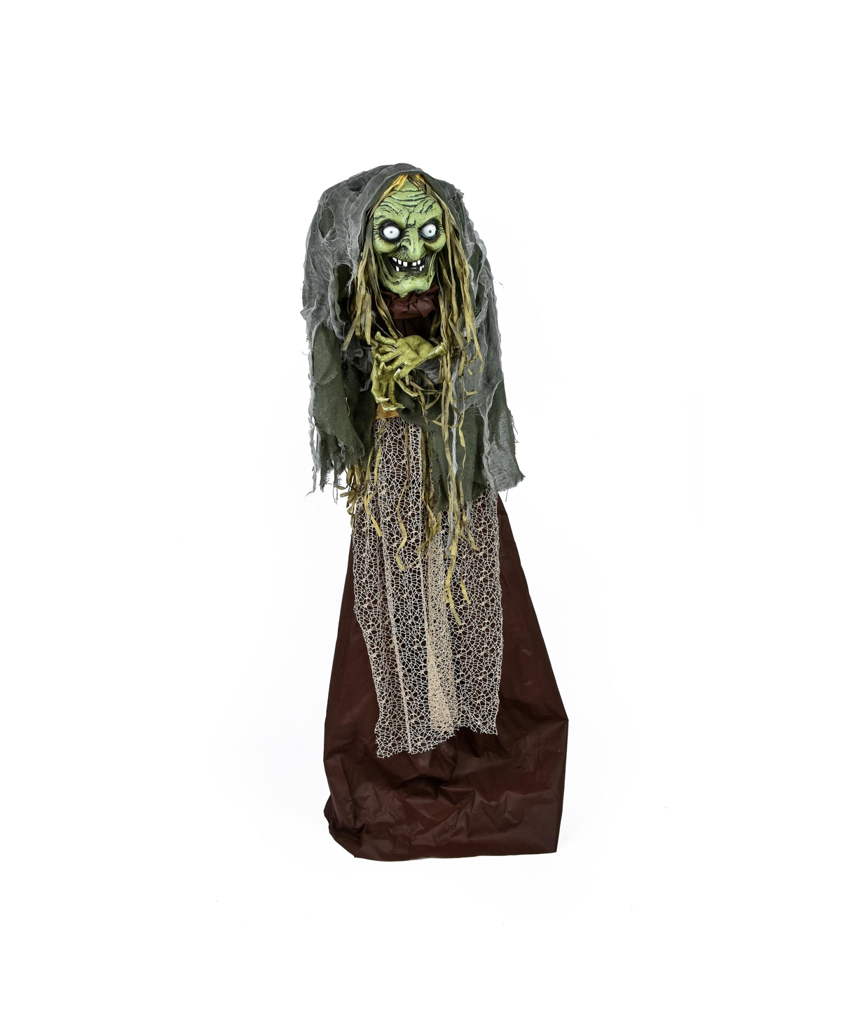 59" Animated Halloween Sound Activated Witch - Green