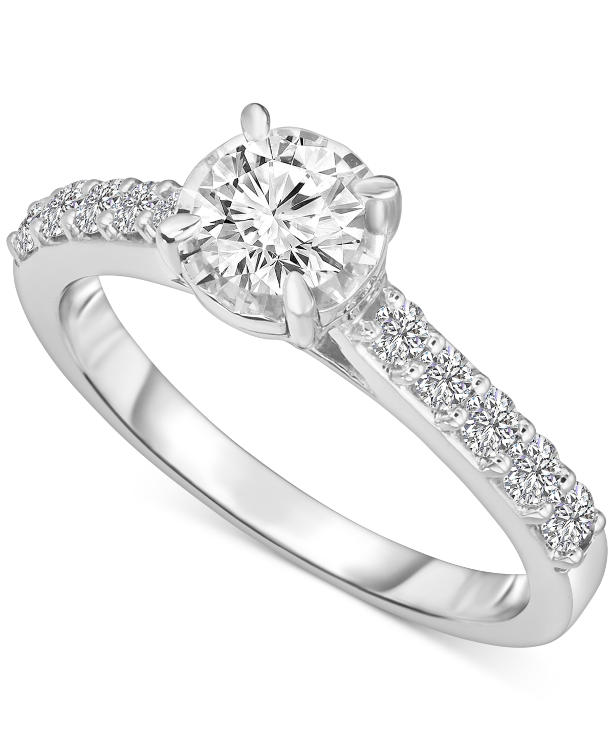 Diamond Solitaire Plus Engagement Ring (1 ct. t.w.) in 14k White Gold - White Gold