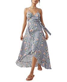 Juniors' Viola Floral-Wrap Maxi Dress 