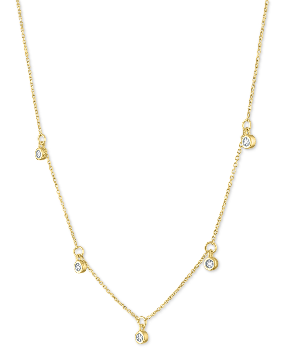 Diamond Accent Dangle Necklace in Sterling Silver or 14k Gold-Plated Sterling Silver, 16