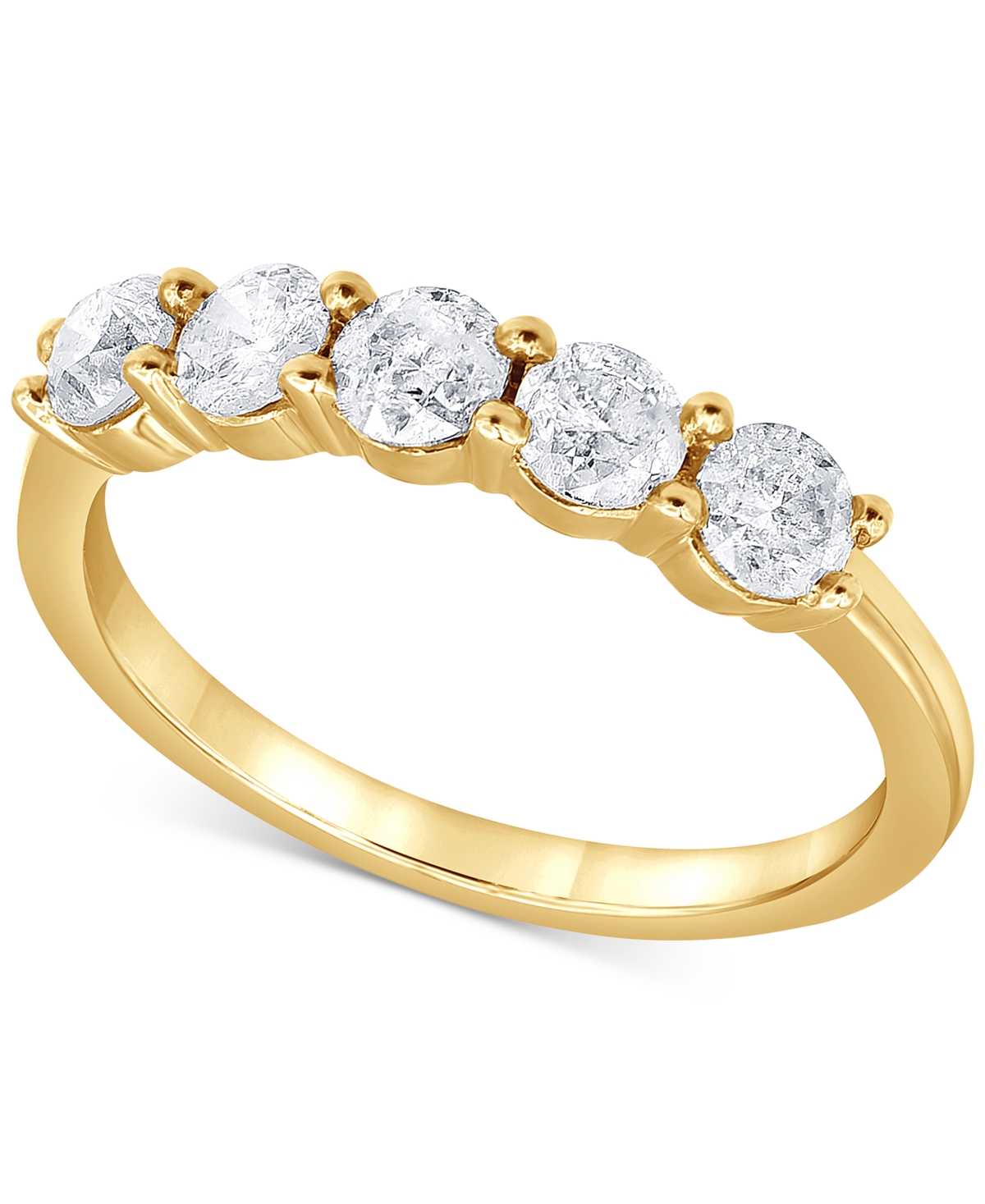 Macy's Diamond Five Stone Band (1 Ct. T.w.) In 14k Gold In Yellow Gold