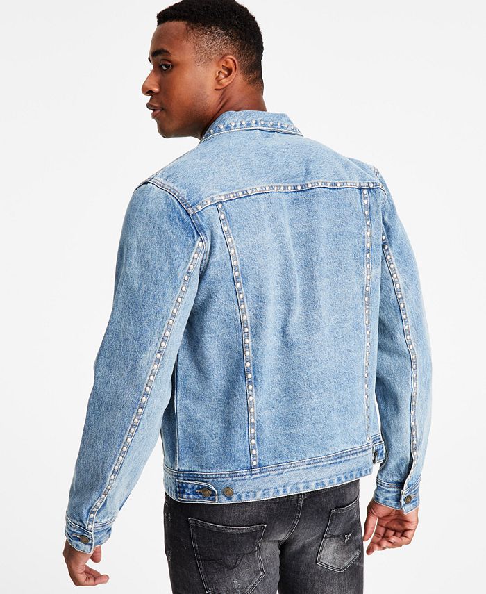 GUESS Men's Dillon Studded Denim Jacket Macy's
