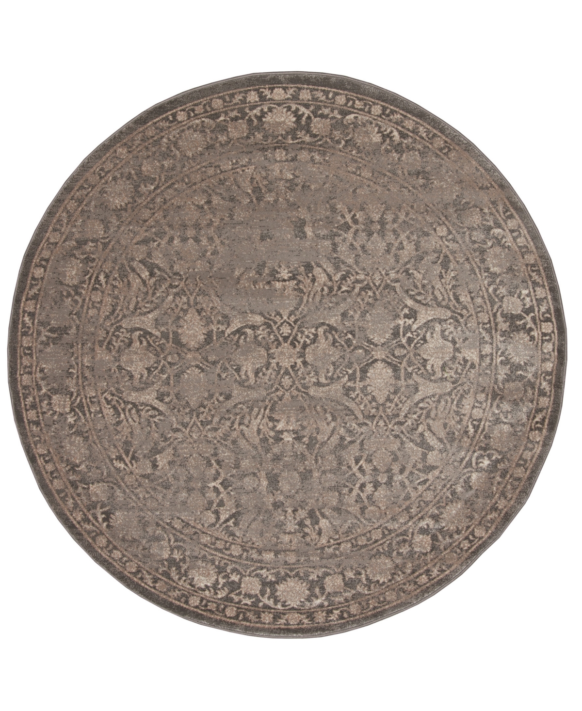 Closeout! Km Home Cantu 3564 5'3" x 5'3" Round Area Rug - Brown