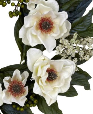 22" Artificial Magnolia Wreath