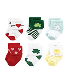 Baby Boys and Girls Holiday Terry Socks, Pack of 6