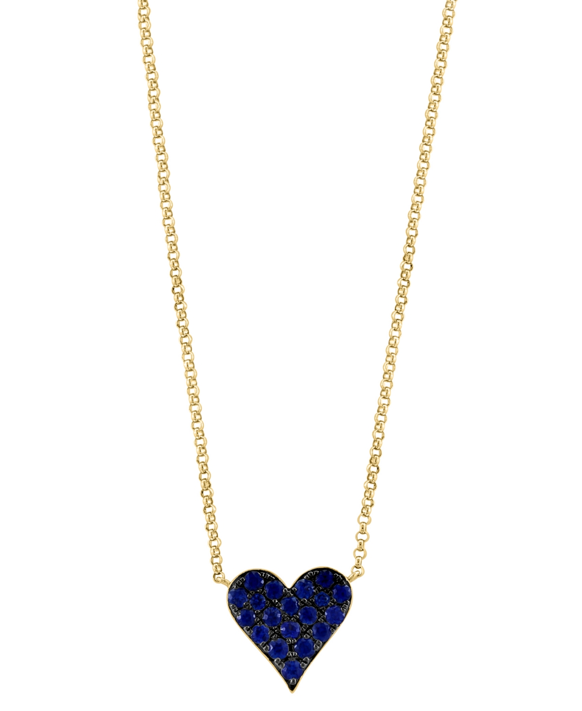 Effy Collection Effy Ruby Pave Heart 18" Pendant Necklace (3/8 Ct. T.w.) In 14k Rose Gold (also Available In Sapphir In Sapphire