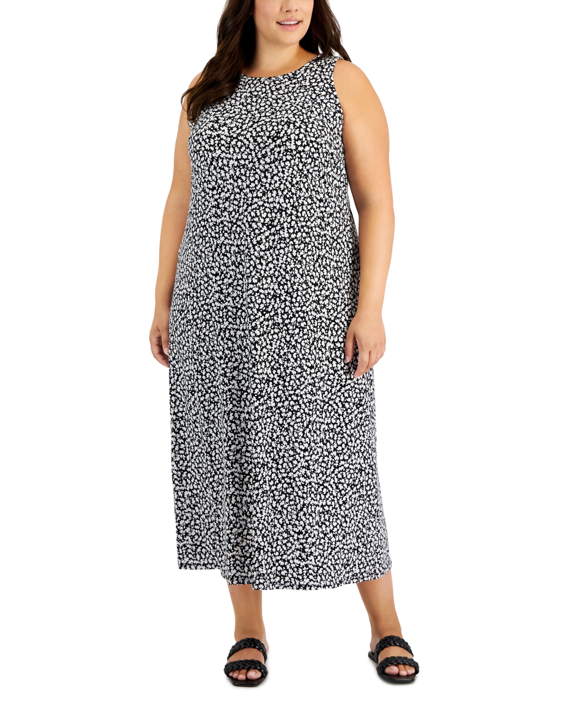 Vince Camuto Plus Size Printed Sleeveless Maxi Dress