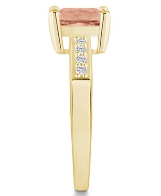 Morganite (1-3/8 ct .t.w.) and Diamond (1/8 ct .t.w.) Ring in 14K Yellow Gold