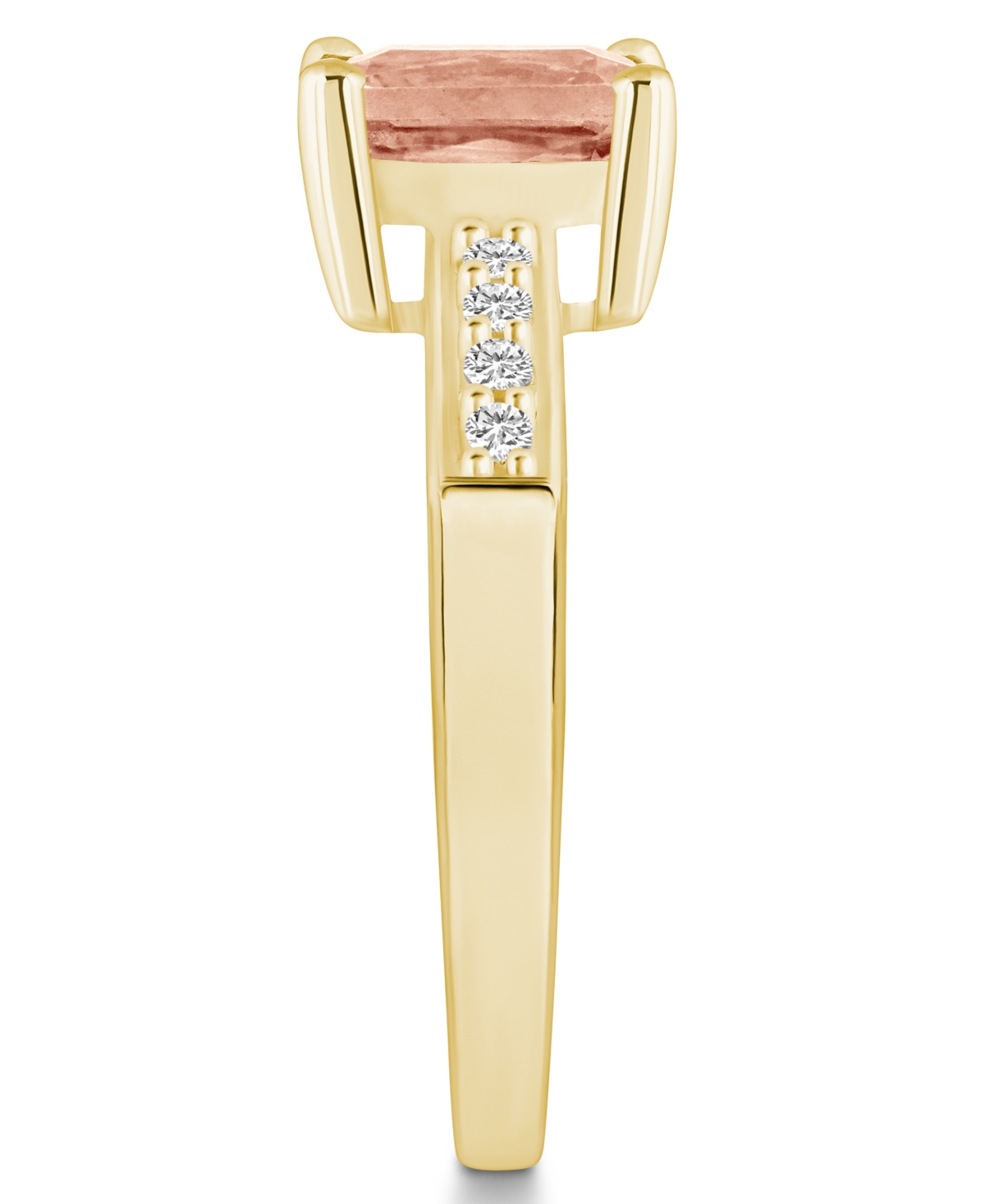 Morganite (1-3/8 ct .t.w.) and Diamond (1/8 ct .t.w.) Ring in 14K Yellow- Gold