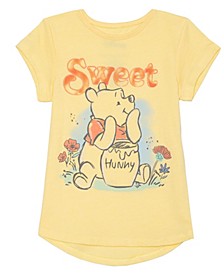 Little Girls Sweet Pooh Short Sleeve T-shirt