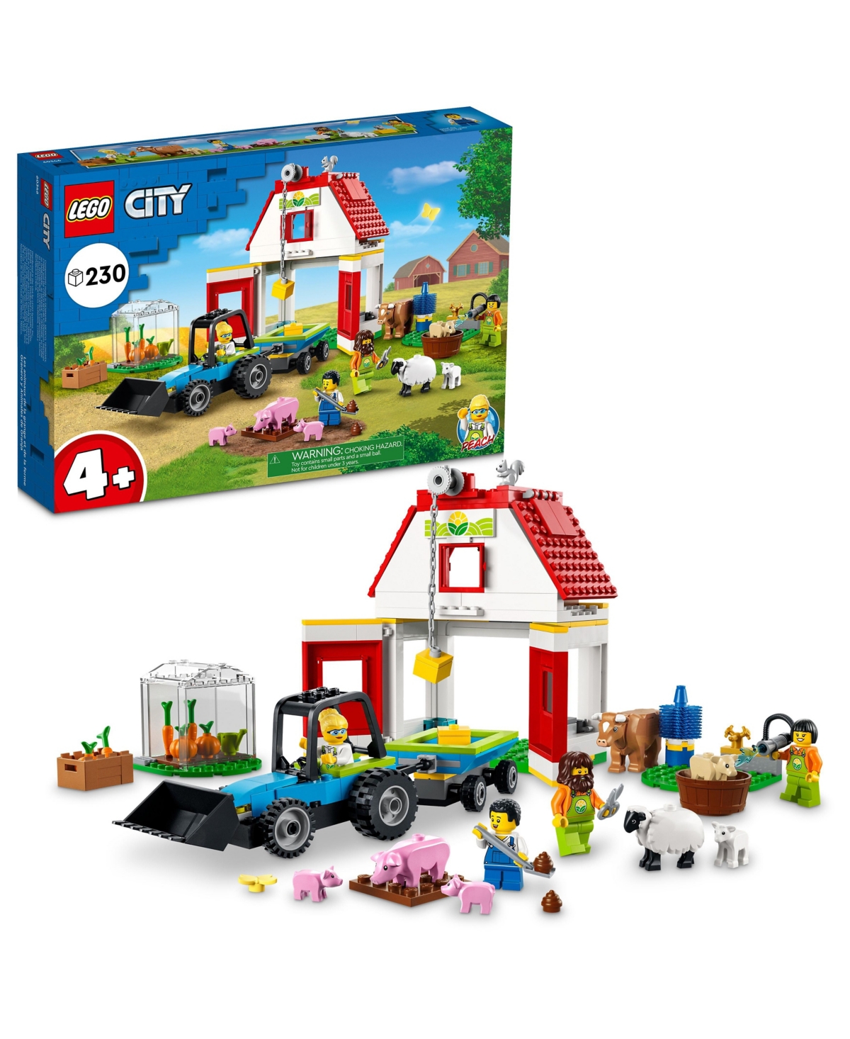 Lego City Farm Barn & Farm Animals 60346 Building Set, 230 Pieces In Multicolor