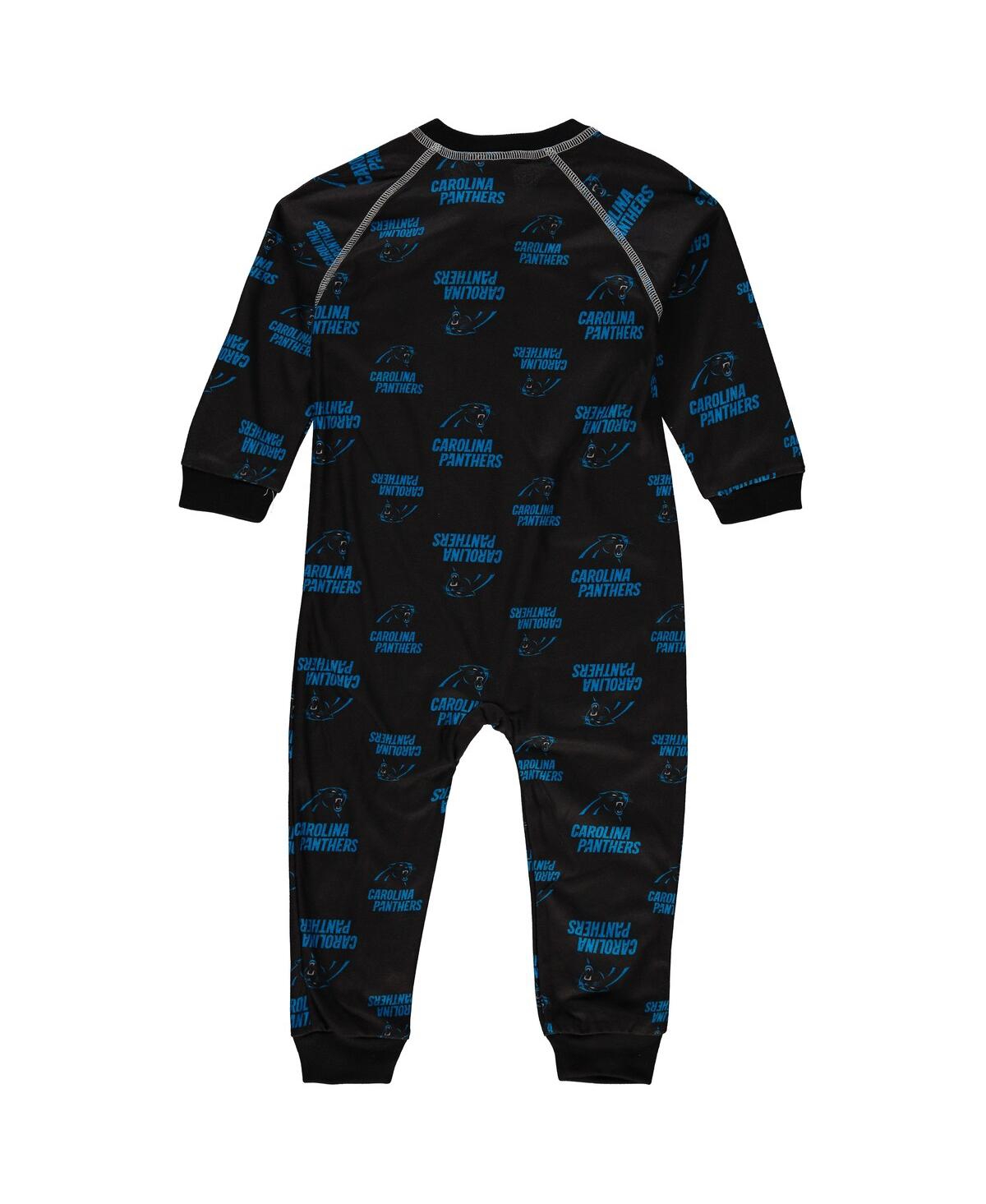 Outerstuff Toddler Boys And Girls Black Carolina Panthers Piped Raglan Full-zip Jumper In Black