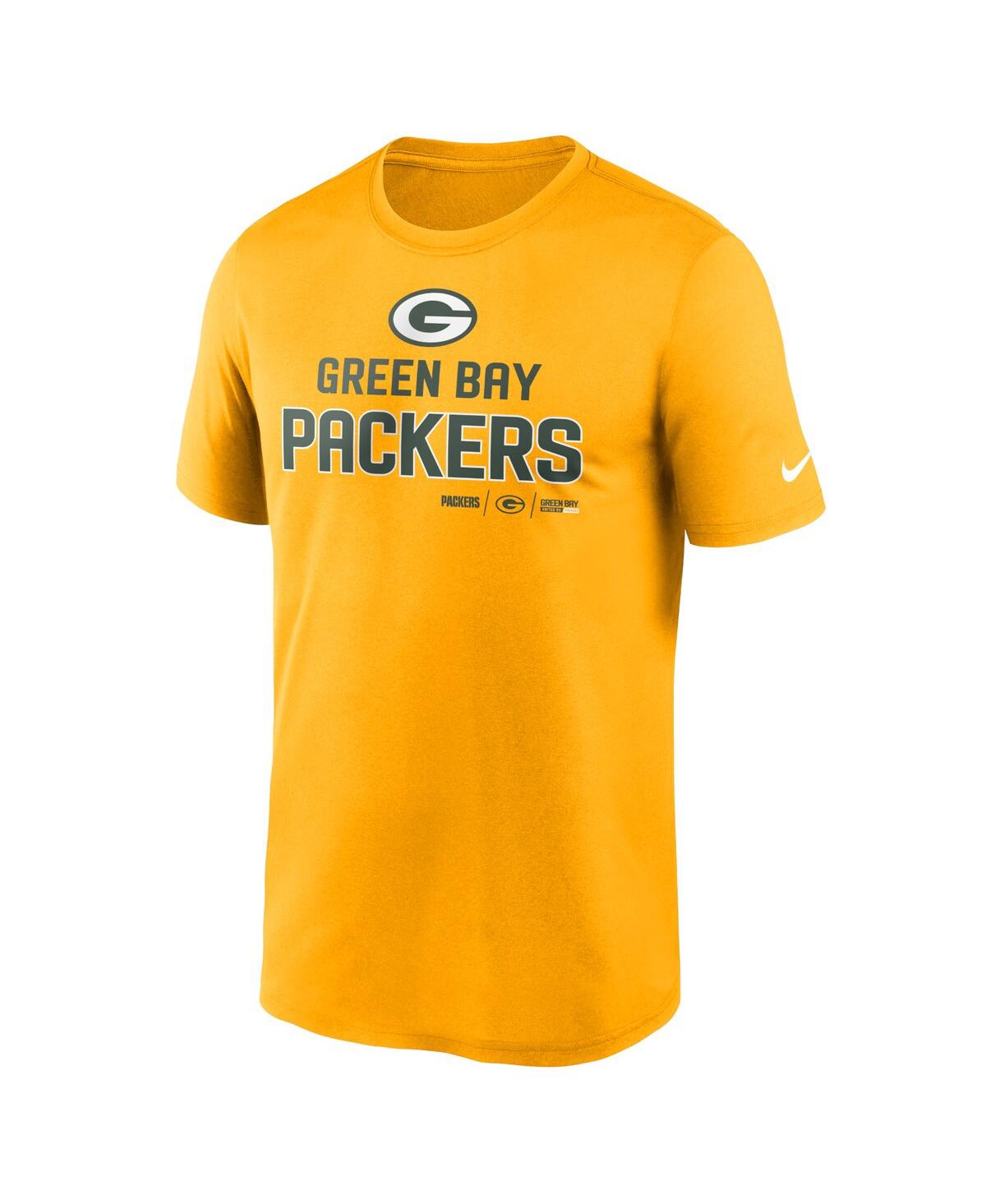 Shop Nike Men's  Gold Green Bay Packers Legend Community Performance T-shirt