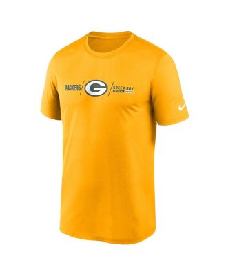 Men's Gold Green Bay Packers Horizontal Lockup Legend T-shirt