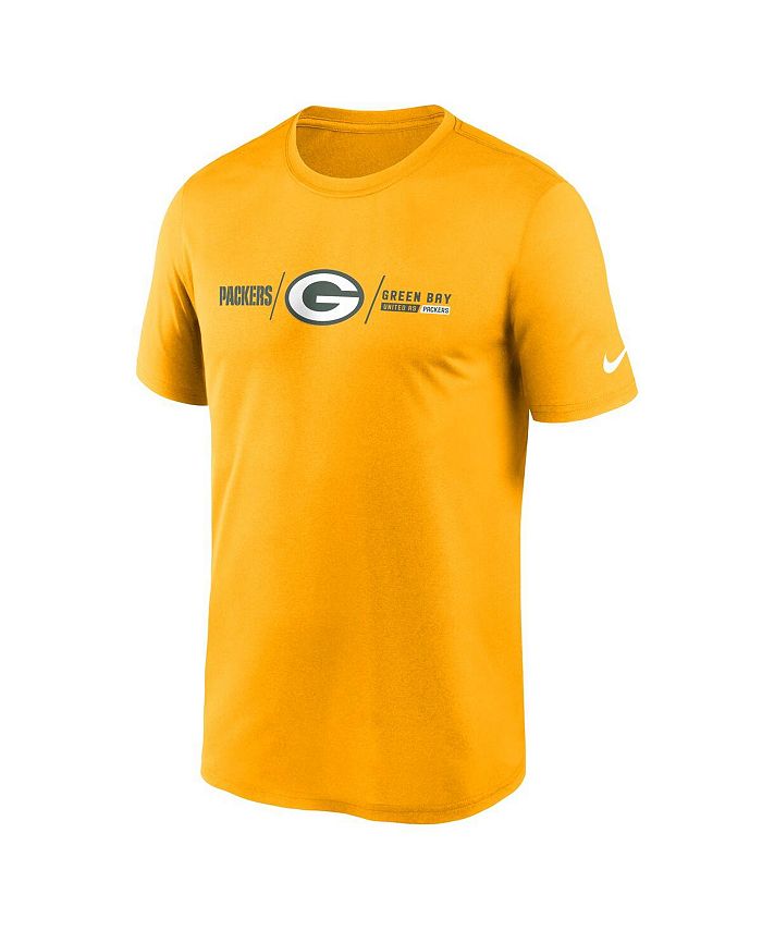 Nike Men's Gold Green Bay Packers Horizontal Lockup Legend T-shirt ...