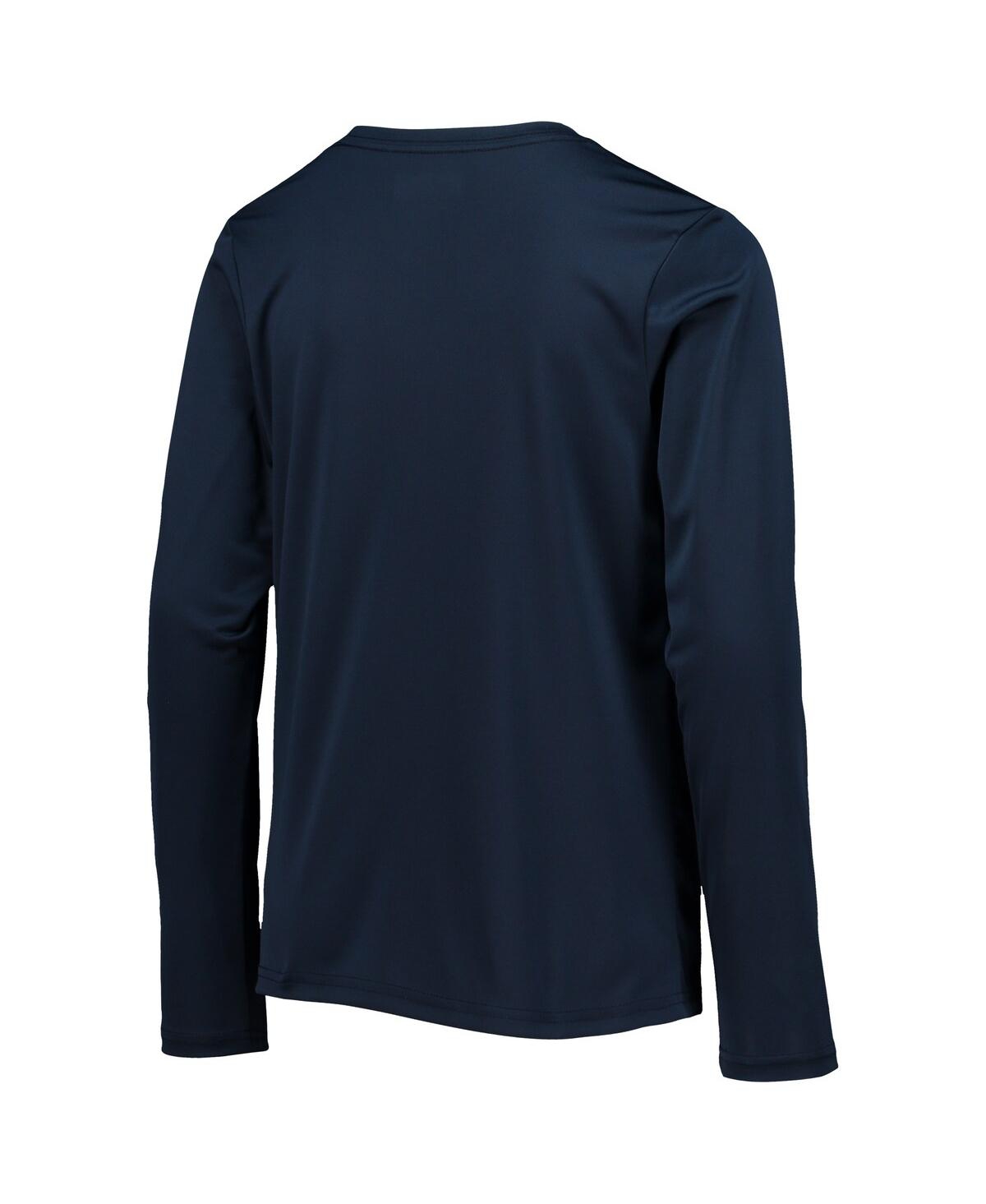 Columbia Big Boys  Navy And White Dallas Cowboys Terminal Tackle Omni-shade Long Sleeve T-shirt In Navy,white