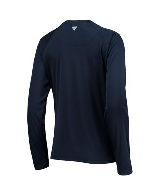 Women's Navy and White Dallas Cowboys Tidal Omni-Shade Raglan Long Sleeve T-shirt