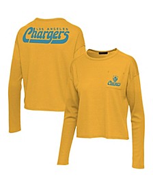Women's Gold Los Angeles Chargers Pocket Thermal Long Sleeve T-shirt