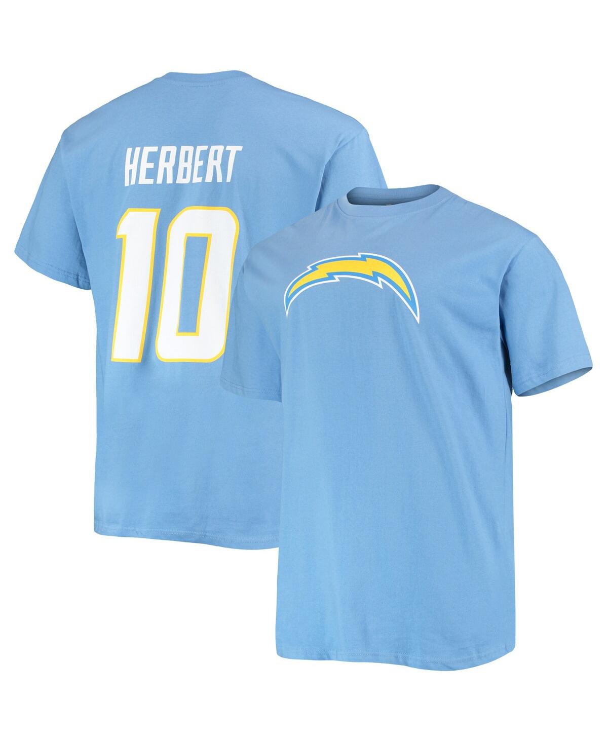 Men's Fanatics Justin HerbertLos Angeles Chargers Big and Tall Player Name and Number T-shirt - Powder Blue