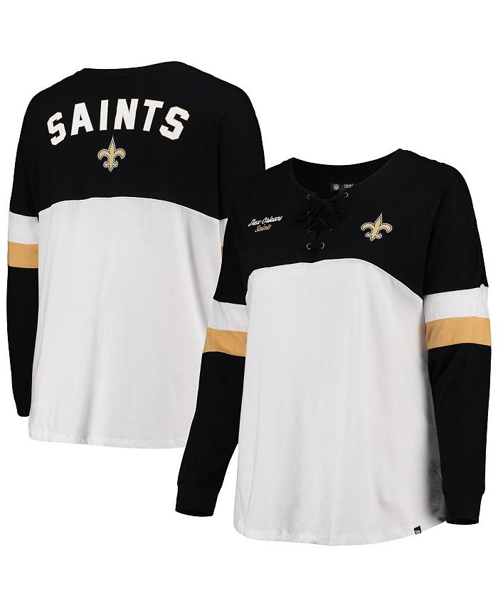 New Era Women's White, Black New Orleans Saints Plus Size Athletic