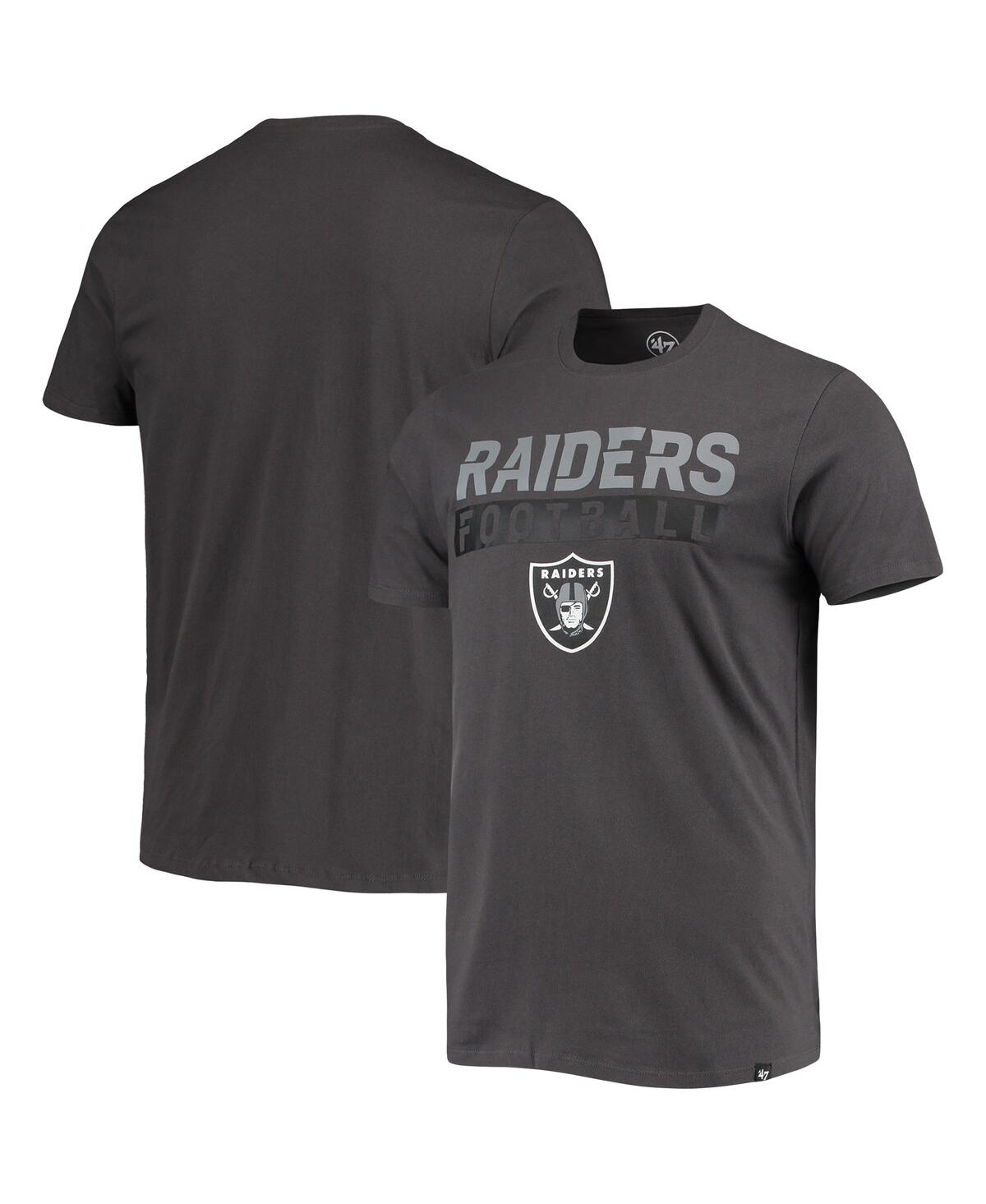 47 Brand Men's '47 Charcoal Las Vegas Raiders Dark Ops Super Rival T-shirt In Charcoal