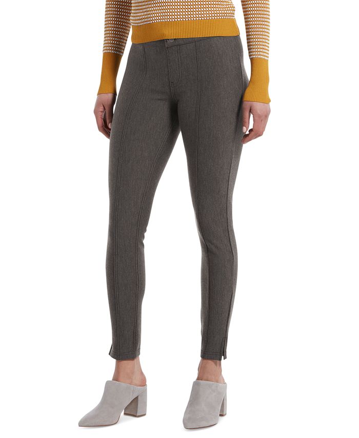 HUE Women's Leggings With Piping Trim - Elastic Wide Waistband, Skimmer Length - View #2