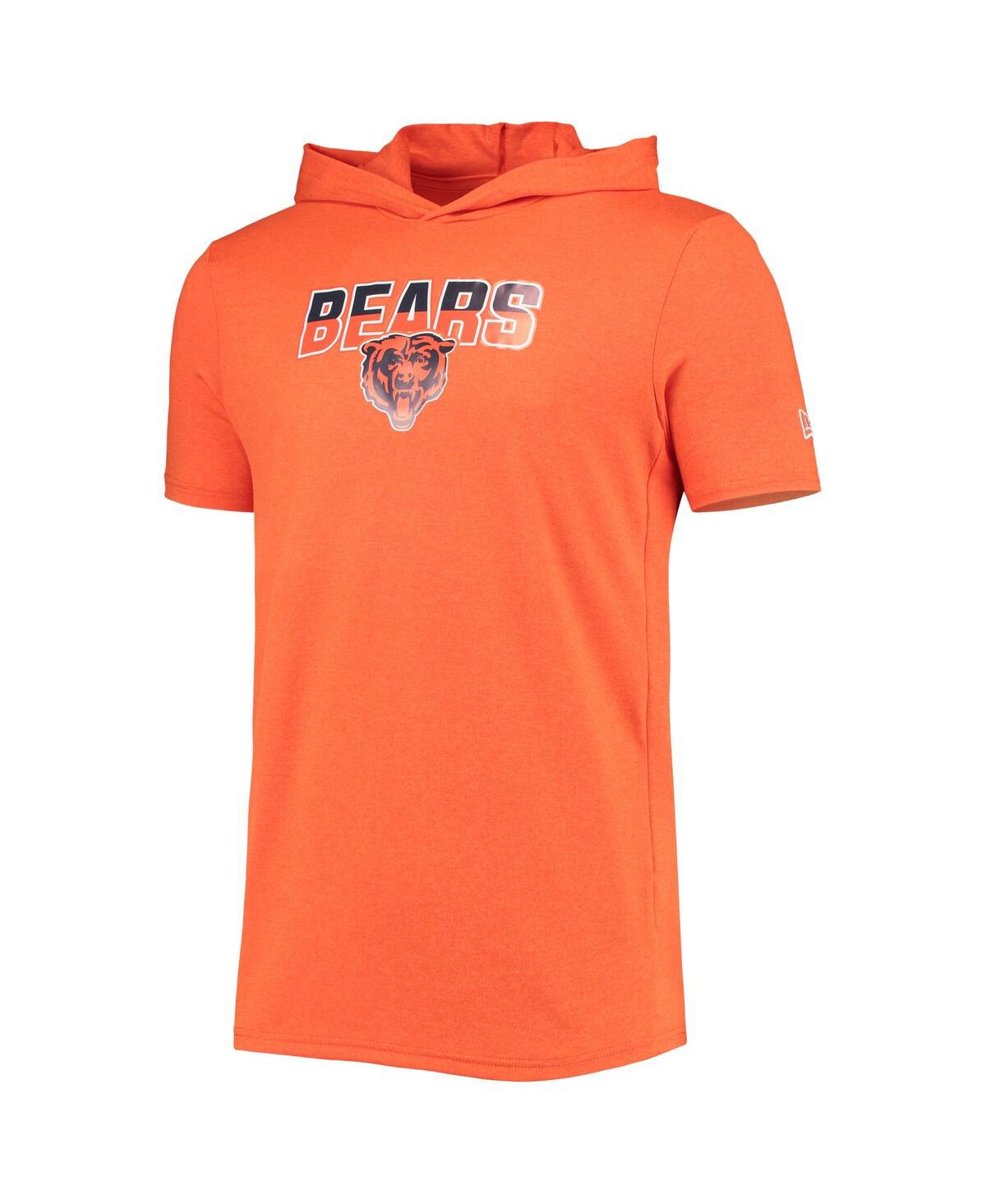 Men's New Era HeatheredChicago Bears Team Brushed Hoodie T-shirt - Orange