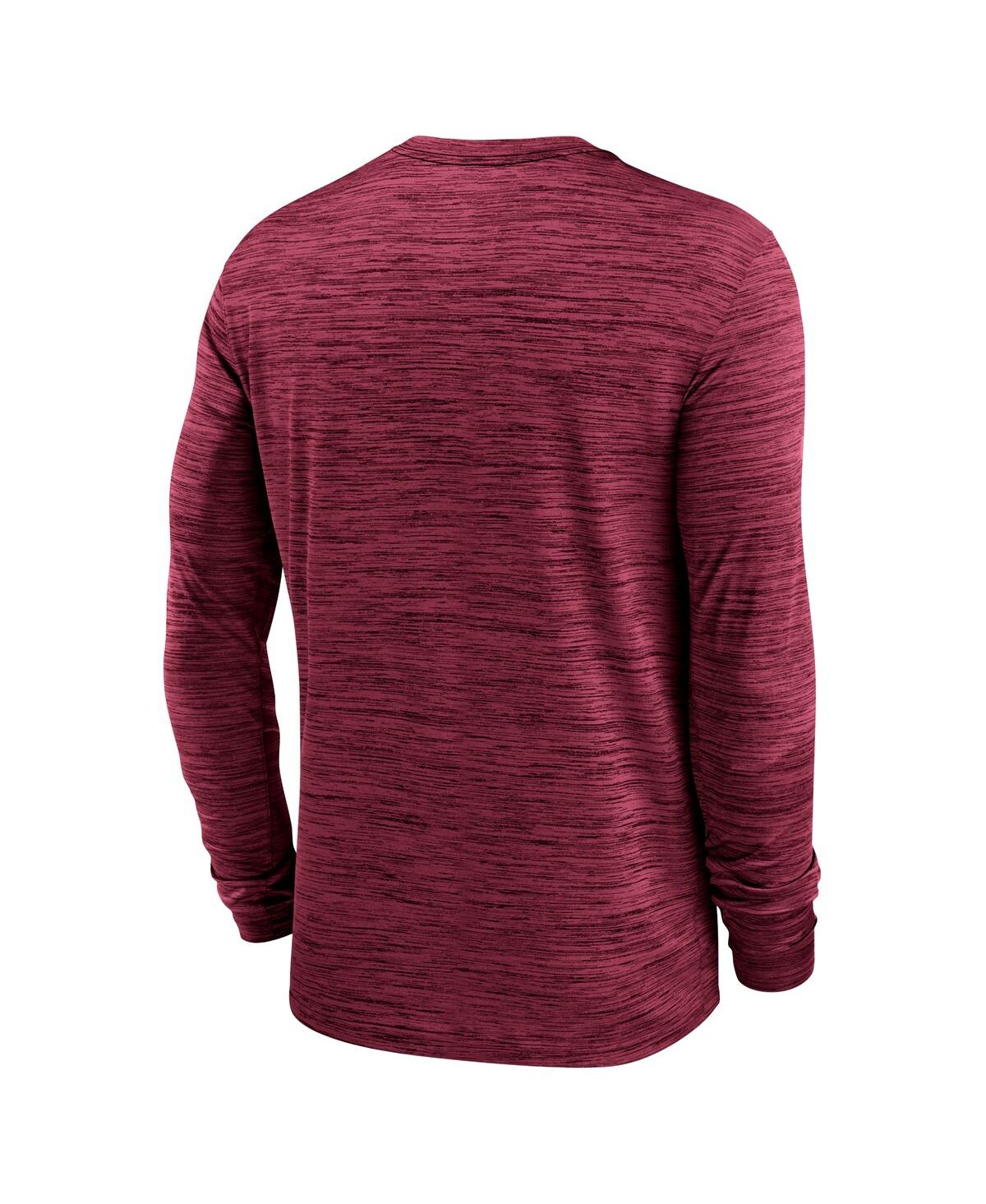 Shop Nike Men's  Burgundy Washington Football Team Velocity Athletic Stack Performance Long Sleeve T-shirt