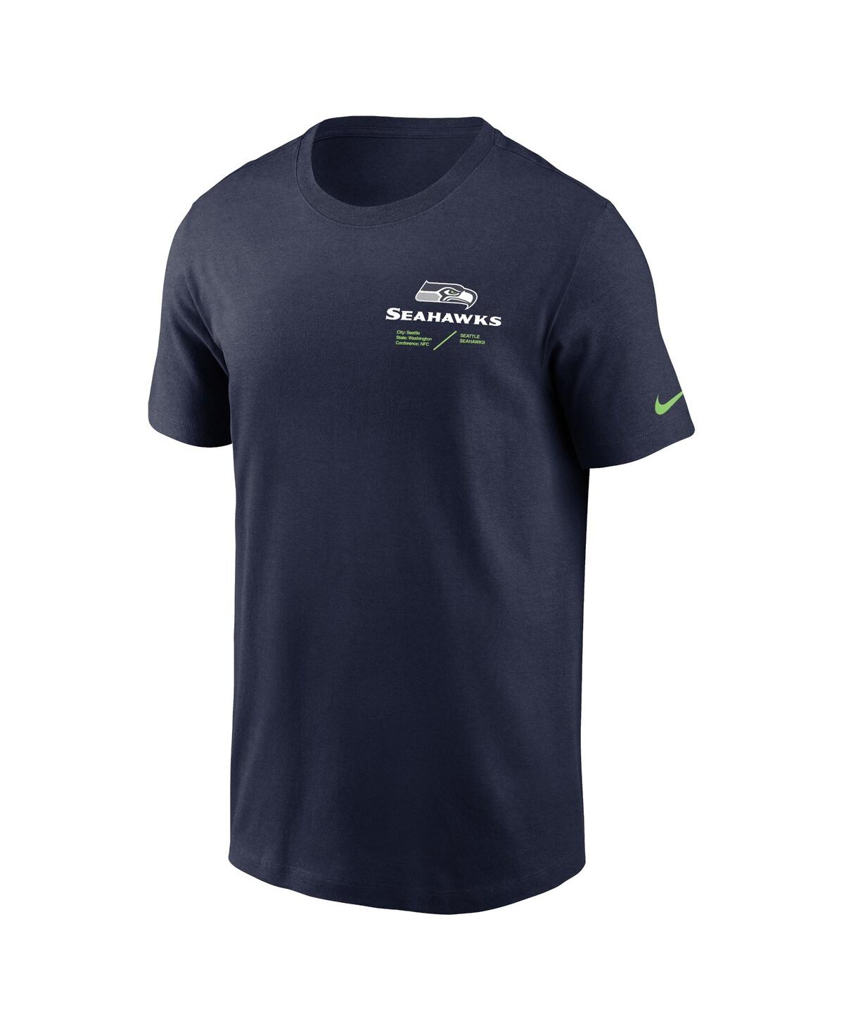 Shop Nike Men's  College Navy Seattle Seahawks Infograph Lockup Performance T-shirt