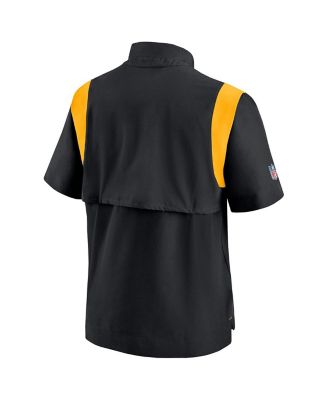 Men's Black Pittsburgh Steelers Coaches Chevron Lockup Pullover Top