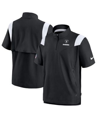 Men's Black Las Vegas Raiders Coach Chevron Lockup Quarter-Zip Top