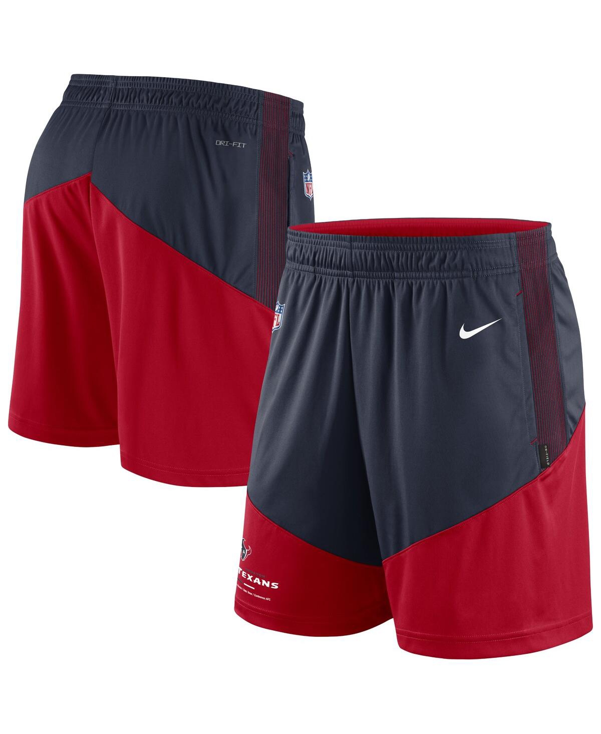 Shop Nike Men's  Navy, Red Houston Texans Primary Lockup Performance Shorts In Navy,red