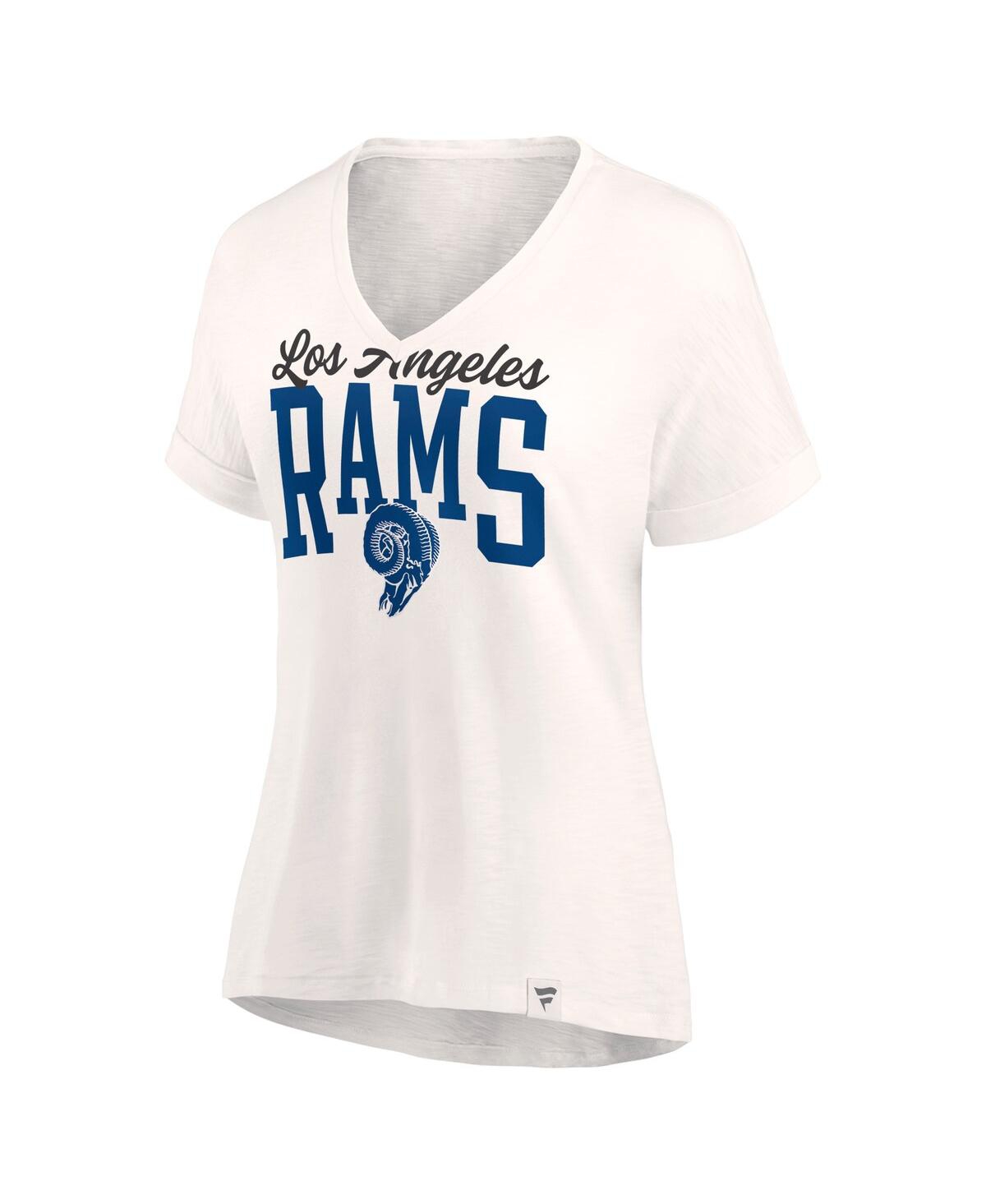Fanatics Women's  Oatmeal Los Angeles Rams Motivating Force V-neck T-shirt In Oatmeal