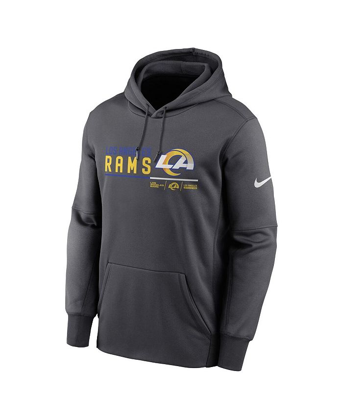 Nike Men's Anthracite Los Angeles Rams Prime Logo Name Split Pullover ...