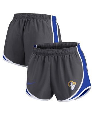 Women's Charcoal Los Angeles Rams Logo Performance Tempo Shorts