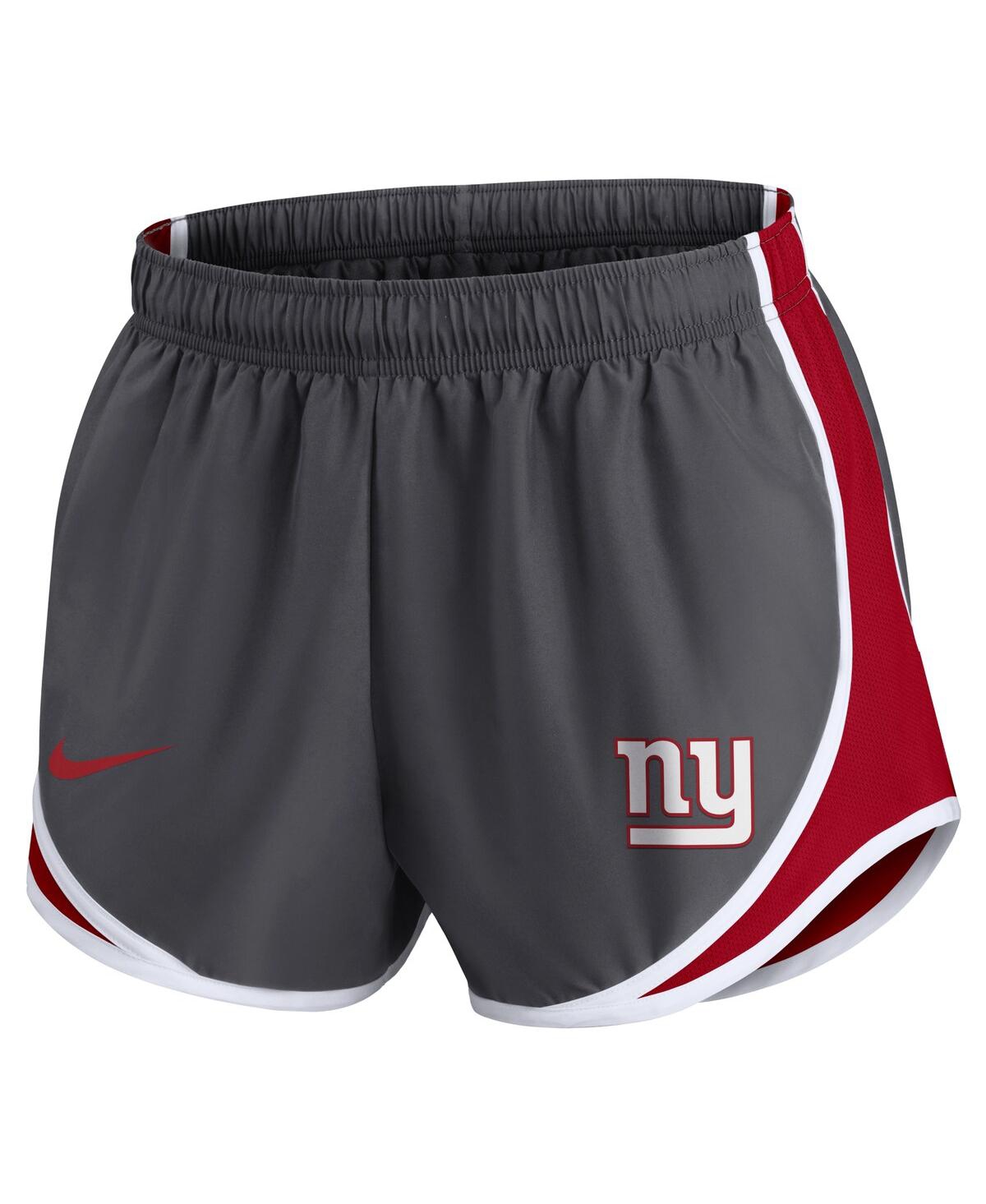 Shop Nike Women's  Charcoal New York Giants Logo Performance Tempo Shorts