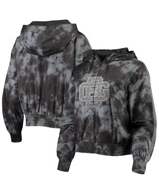 Women's Black Green Bay Packers Galaxy Full-Zip Windbreaker Hoodie Jacket