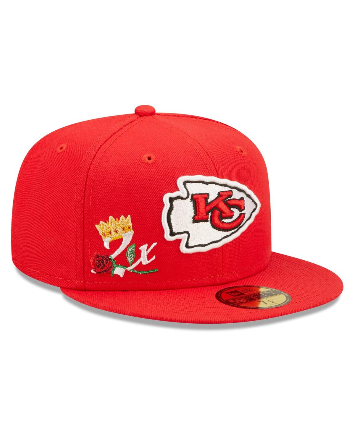 Shop New Era Men's  Red Kansas City Chiefs Crown 2x Super Bowl Champions 59fifty Fitted Hat