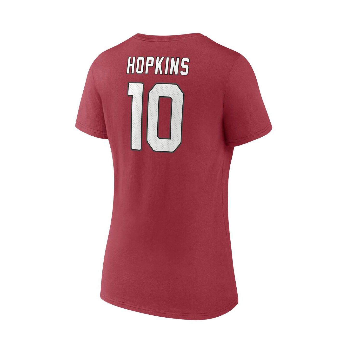 Женская футболка Fanatics DeAndre Hopkins Cardinal Arizona Cardinals Player Icon Name and Number V-Neck — фото 4