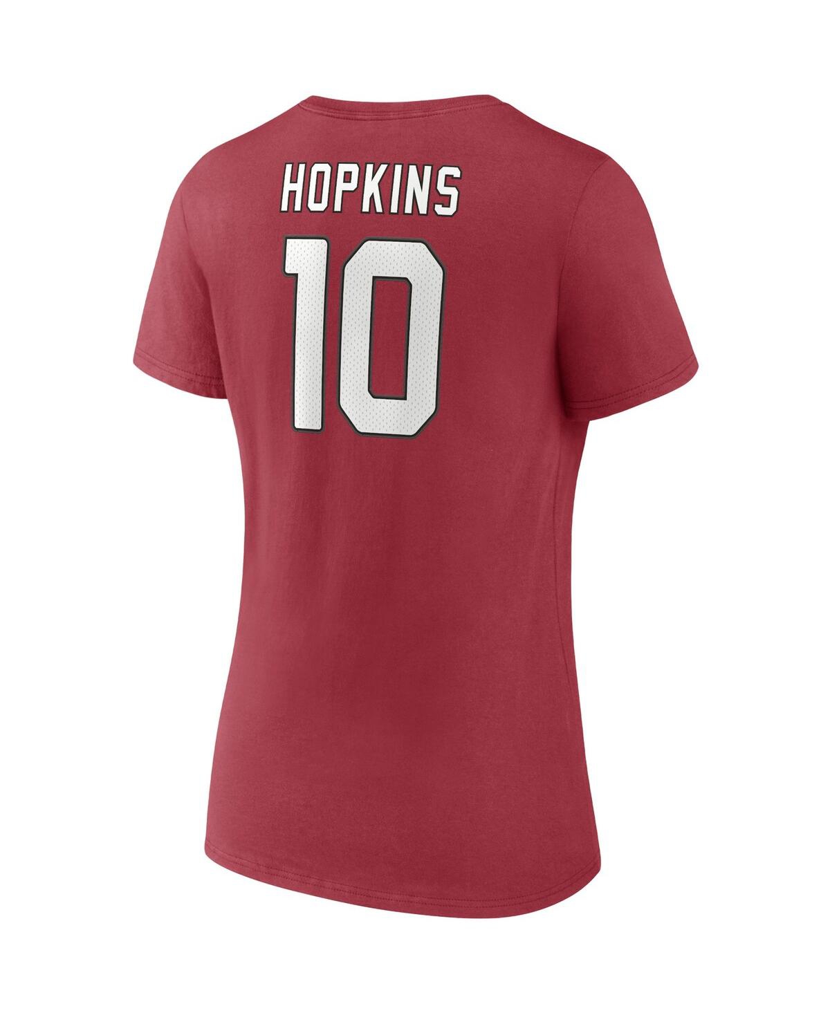 Fanatics Branded Deandre Hopkins Cardinal Arizona Cardinals Player Icon Name & Number V-neck T-shirt In Cardinal
