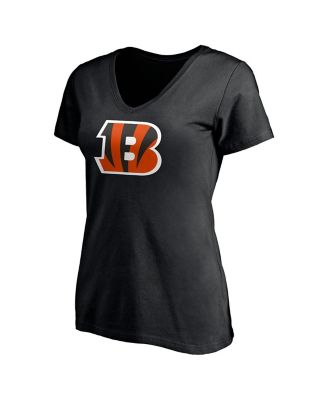 Women's Joe Burrow Black Cincinnati Bengals Player Icon Name and Number V-Neck T-shirt