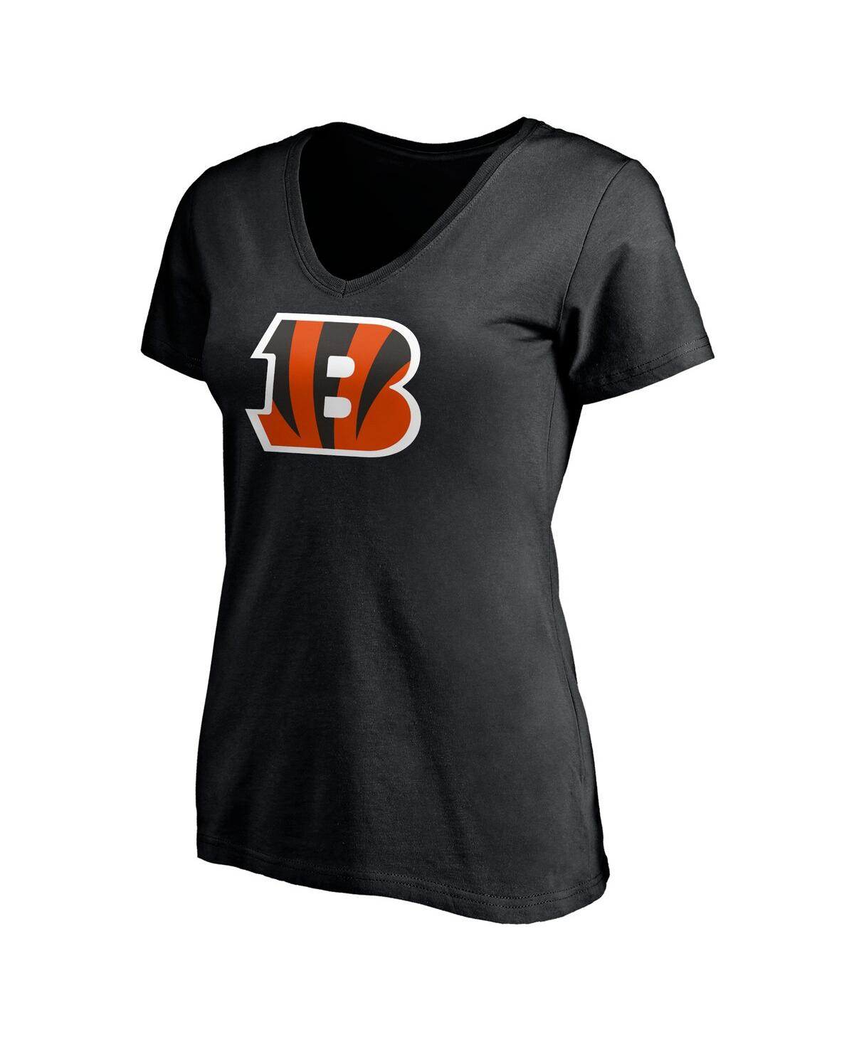 Fanatics Joe Burrow Black Cincinnati Bengals Plus Size Fair Catch Name & Number V-neck T-shirt In Black