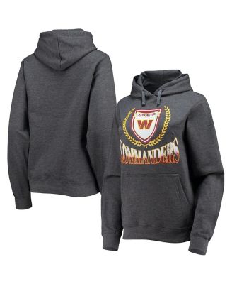 Women's Heathered Gray Washington Commanders Fleece Pullover Hoodie