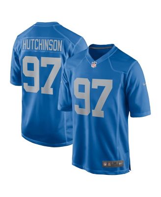 Detroit Lions shops Aidan Hutchinson Nike Blue NFL Draft First Round Pick Game Jersey