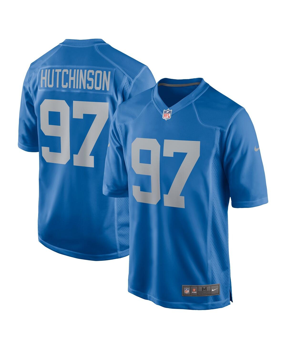 Men's Nike Aidan Hutchinson Blue Detroit Lions 2022 Nfl Draft First Round Pick Alternate Game Jersey
