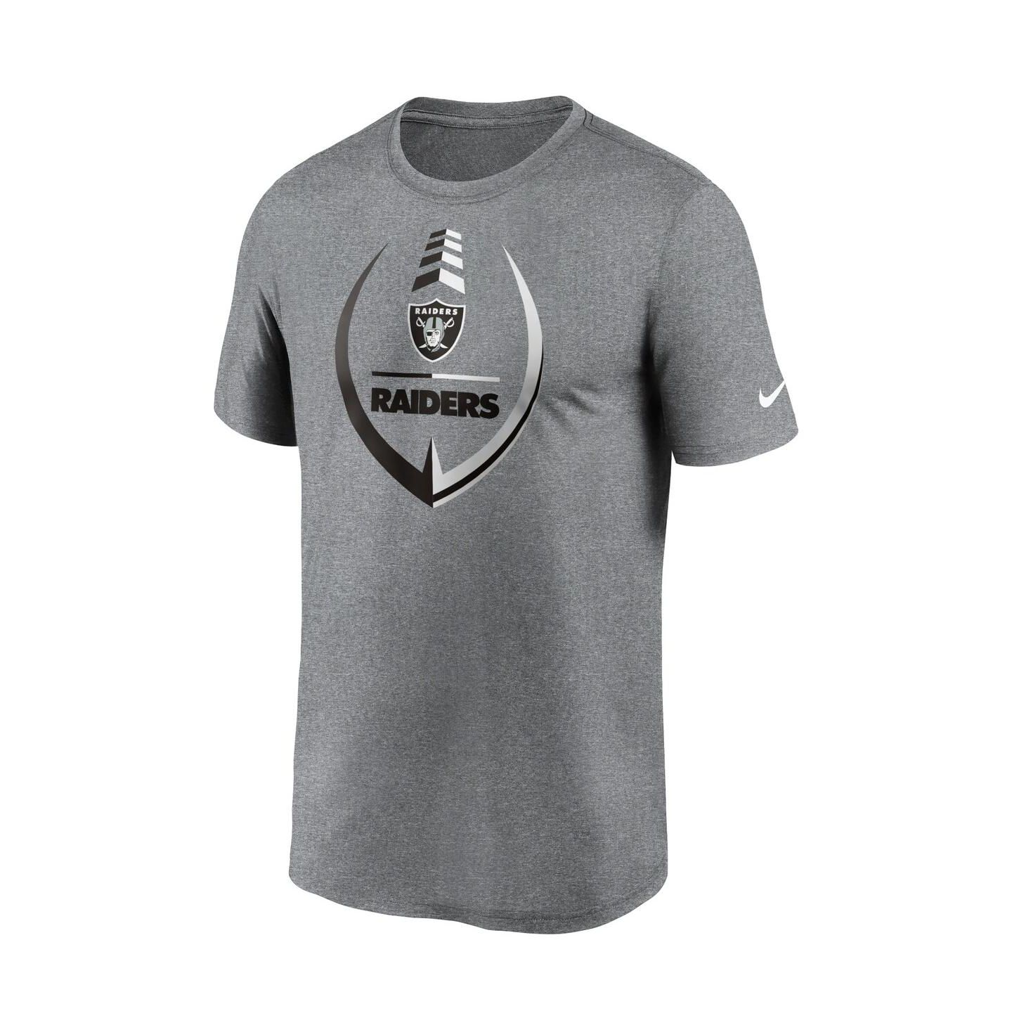 Мужская футболка Nike Heathered Gray Las Vegas Raiders Icon Legend Performance — фото 3