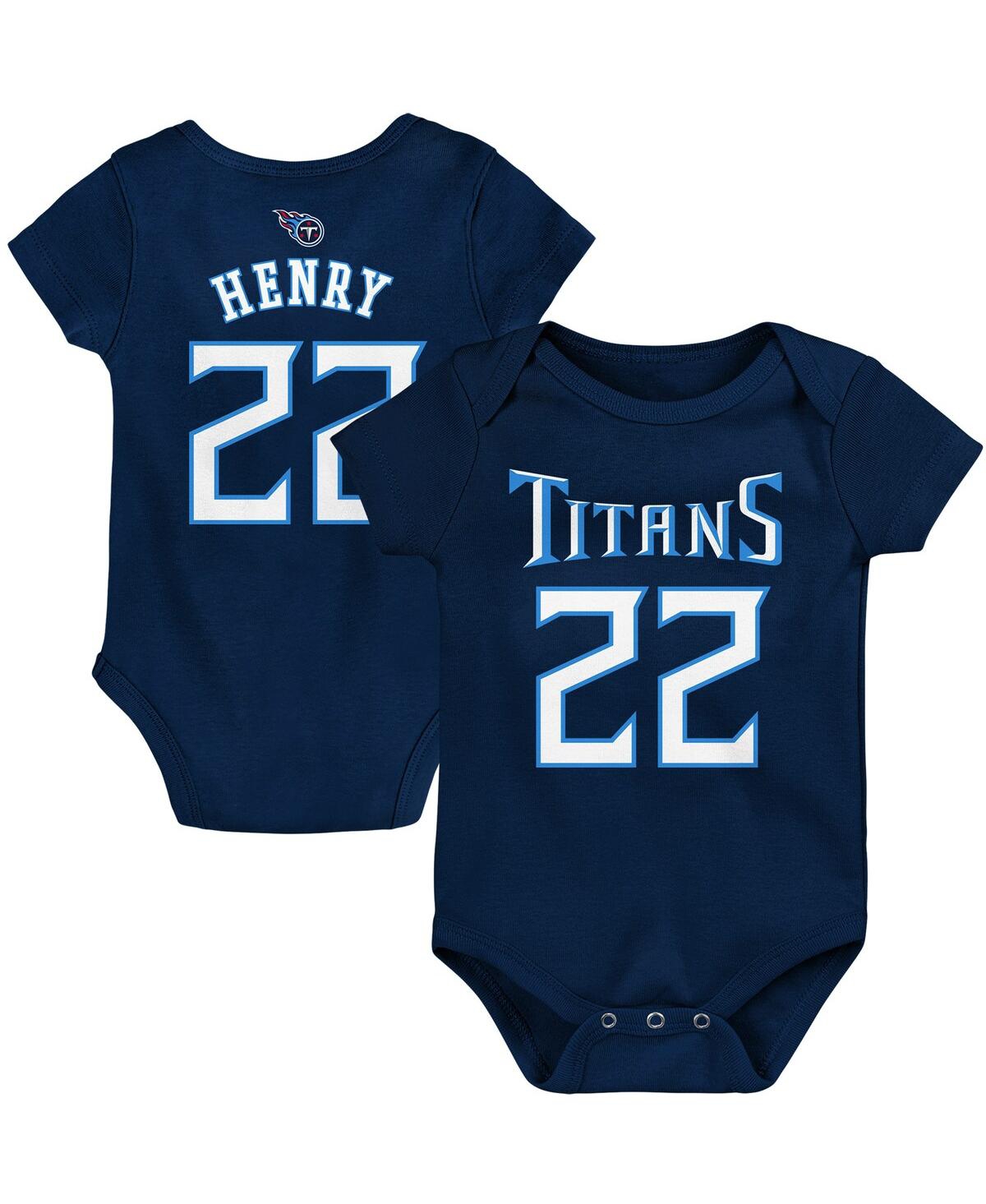 OUTERSTUFF NEWBORN BOYS AND GIRLS DERRICK HENRY NAVY TENNESSEE TITANS MAINLINE PLAYER NAME AND NUMBER BODYSUIT
