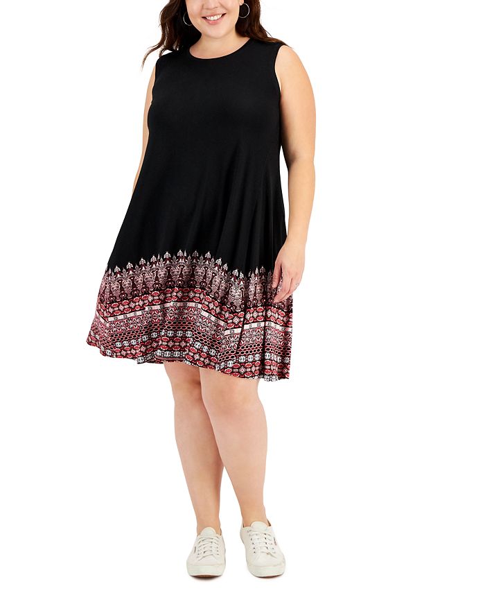 Plus size discount sleeveless shift dress