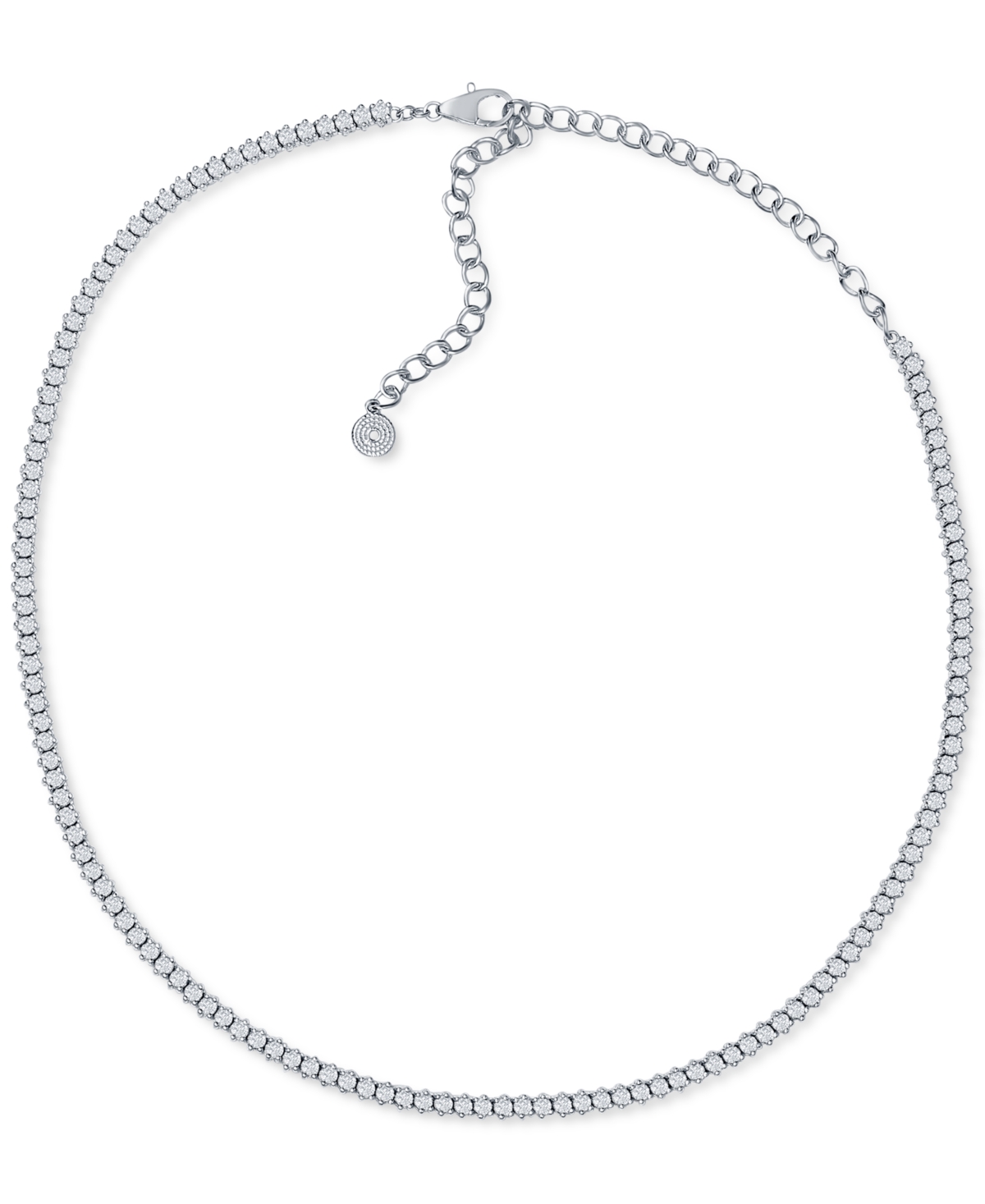 Diamond Choker Necklace (4 ct. t.w.) in 14k White Gold, 11-1/2 + 4" extender - White Gold