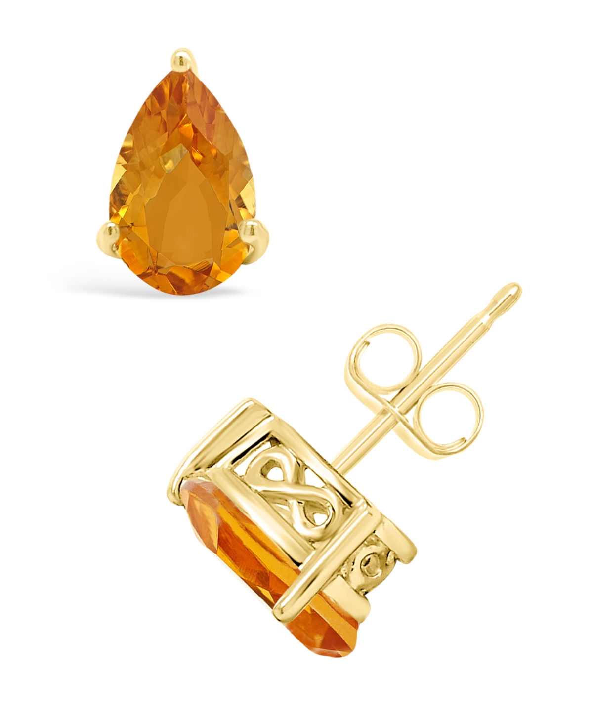 14k Yellow Gold Citrine Earrings - 12443